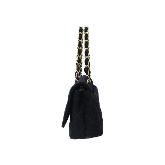 Chanel Chain Jersey Black Shoulder Bag - Picture 1 of 12